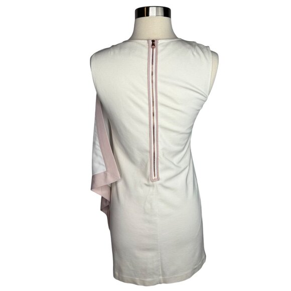 Ted Baker London Bolty Draped White‎ Sleeveless Asymmetrical Sheath Dress Size 0 - Picture 7 of 13